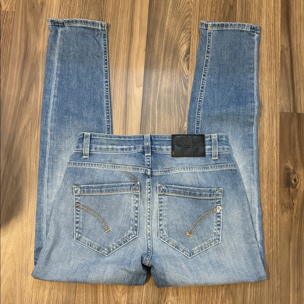 Dondup Monroe Skinny Fit Distressed Fade Soft Stretch Ankle Denim Jeans 26 Italy